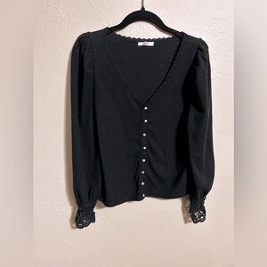 Maurice’s long sleeve blouse, size M, black